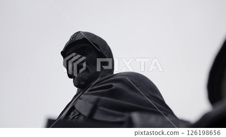 Imposing statue of stephen the great in chiinau, moldova. Action 126198656