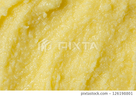 Shiny Golden Ghee Butter Texture Close Up Top View Shiny Golden Ghee Butter Texture Close Up Top View 126198801