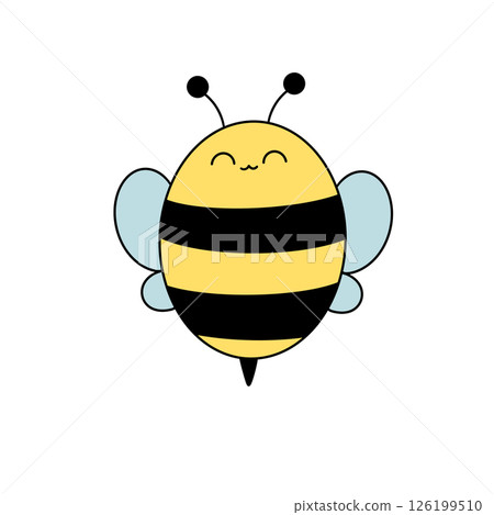 A cartoon bee with a smile on its face 126199510