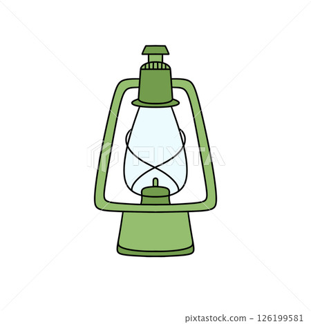 A green lantern with a blue light inside 126199581