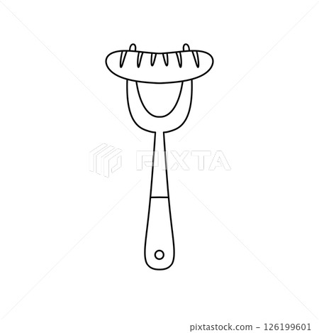 A hot dog is being cooked on a grill 126199601