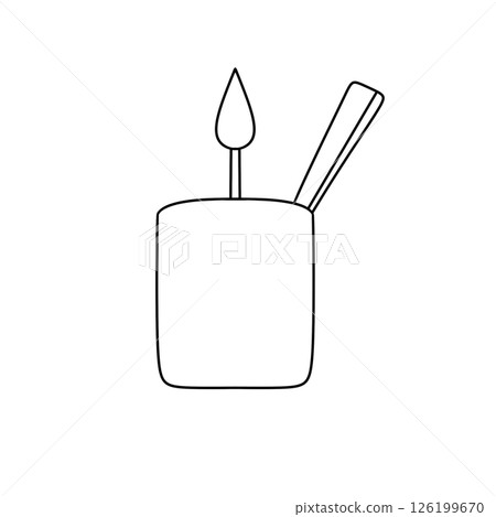 A candle is lit in a small container A candle is lit in a small container 126199670