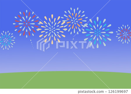 Illustration of a fireworks festival background Illustration of a fireworks festival background 126199697