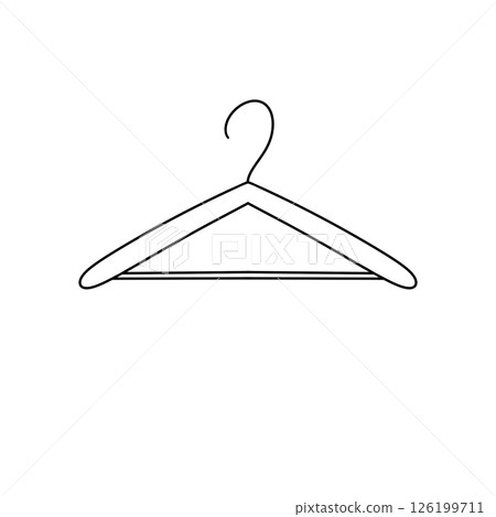 A white hanger with a hook hanging from it 126199711