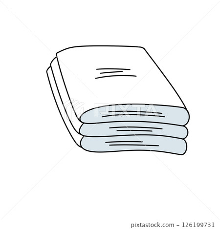 A white towel is stacked on top of another towel A white towel is stacked on top of another towel 126199731