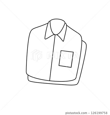 A shirt is hanging on a clothesline 126199758