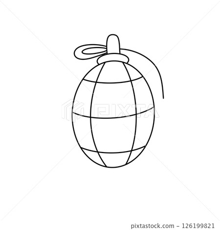 A bomb is shown in a black and white drawing A bomb is shown in a black and white drawing 126199821