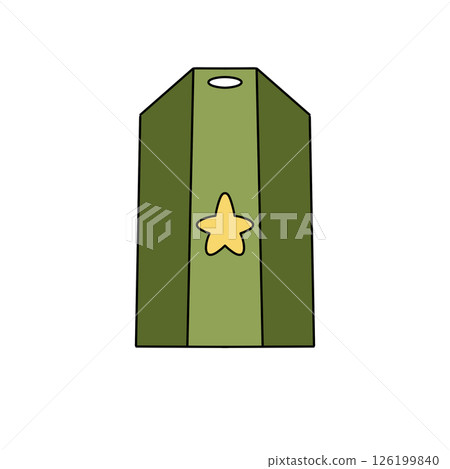 A green tag with a star and a star on it A green tag with a star and a star on it 126199840