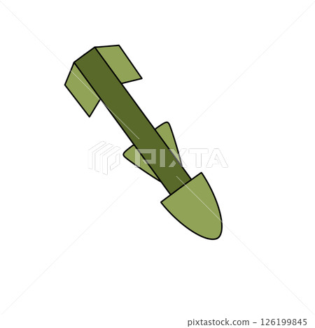 A green rocket is on a white background A green rocket is on a white background 126199845