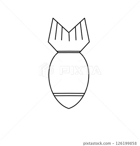 A bomb is drawn in black and white A bomb is drawn in black and white 126199858