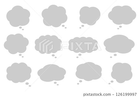 Worries, dissatisfaction, thoughts, mumbling speech bubble 126199997