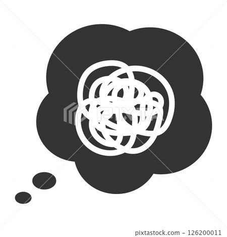 Worries, dissatisfaction, thoughts, mumbling speech bubble 126200011