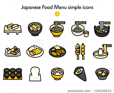 簡單圖示日本料理菜單 簡單圖示日本料理菜單 126200019