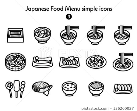 簡單圖示日本料理菜單 簡單圖示日本料理菜單 126200027