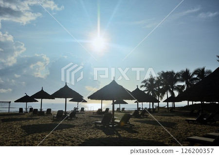 Beautiful beach at resort hotel 126200357