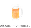 Orange beer poured into a mug watercolor 126200615