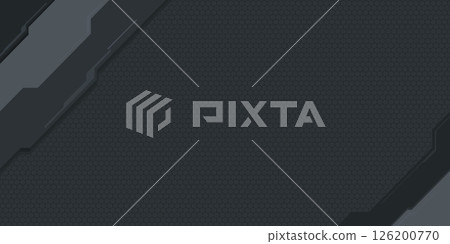 Trendy Carbon Dark Abstract Tech Futuristic Cyber Gaming Geometric Vector Background Art 126200770