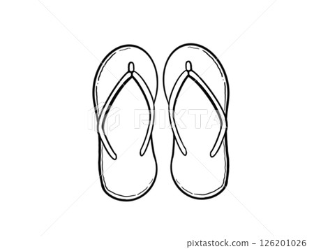 Simple sandals (line drawing) 126201026