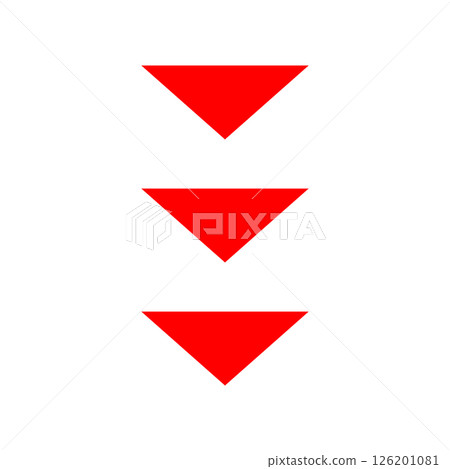 Three red downward pointing triangular arrows - Stock Illustration ...
