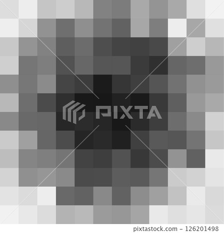 Censorship noise blur pixel cluster. Dark dense core simulates restricted data, privacy distortion or blocked sensitive zone. Deep-tech AI filter feel. Vector illustration. 126201498