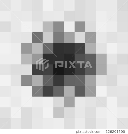 Pixel cluster censorship pattern blur. Abstract digital noise mimicking AI blocking zone, neural signal distortion or suppressed content area. Scientific grayscale feel. Vector illustration. 126201500