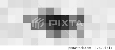 Compressed pixel censor stripe glitch. Mid-screen dark blur simulates signal error, restricted zone or media blackout block. Corrupted data texture. Vector illustration. 126201514