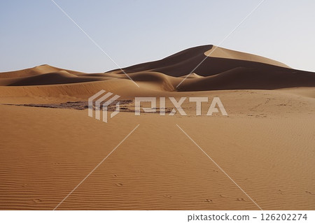 Brilliant Erg Chigaga dune at Sahara desert in southeastern MOROCCO Brilliant Erg Chigaga dune at Sahara desert in southeastern MOROCCO 126202274