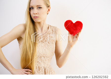 Sad woman on Valentines day 126202382