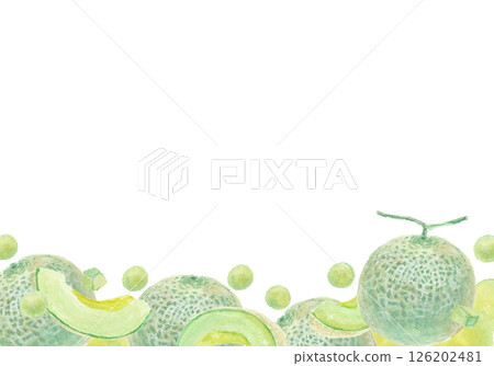 水彩畫畫瓜背景 水彩畫畫瓜背景 126202481