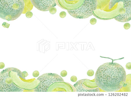 水彩畫畫瓜背景 水彩畫畫瓜背景 126202482