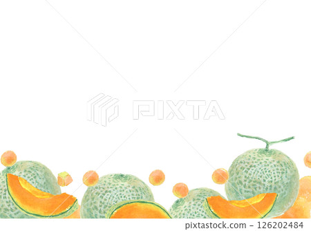 水彩畫畫瓜背景 水彩畫畫瓜背景 126202484
