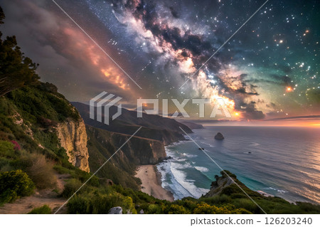 night landscape with clouds and sky at sunset night landscape with clouds and sky at sunset 126203240