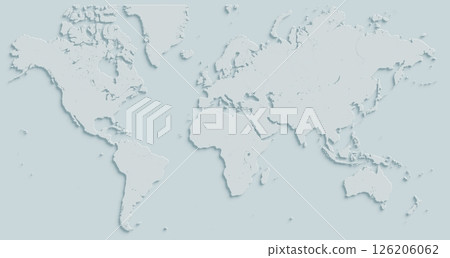 A white, three-dimensional world map with Europe at its center. A white, three-dimensional world map with Europe at its center. 126206062