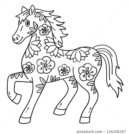 Year of the Horse 2026 with Patterns Isolated  126206267