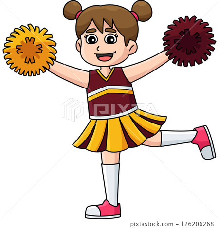 Female Cheerleader Arabesque Position Clipart  126206268