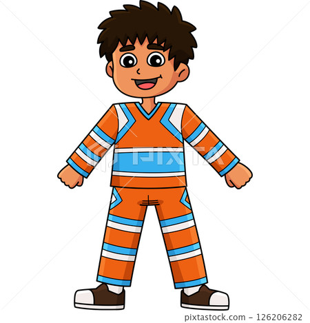 Male Cheerleader with Low V Motion Cartoon Clipart Male Cheerleader with Low V Motion Cartoon Clipart 126206282