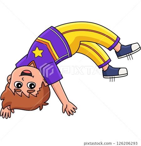 Male Cheerleader Tumbling Cartoon Colored Clipart Male Cheerleader Tumbling Cartoon Colored Clipart 126206293