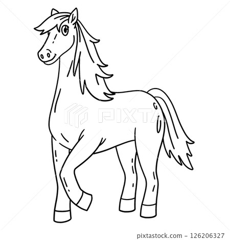 Horse Animal Isolated Coloring Page for Kids Horse Animal Isolated Coloring Page for Kids 126206327