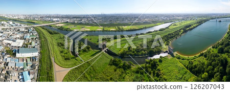 Aerial photography "Saitama Prefecture" Drone photographs the area around Lake Asahi in Toda City Aerial photography "Saitama Prefecture" Drone photographs the area around Lake Asahi in Toda City 126207043
