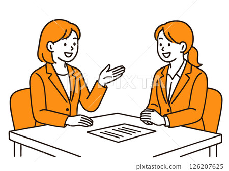 商人在商務談判和麵試中談話的插圖 126207625