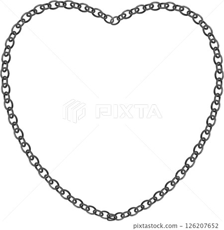Heart-shaped silver chain frame material 126207652
