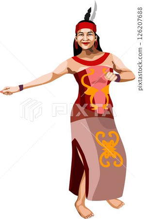 Dayak Kalimantan Indonesia Traditional Dancer Girl Dayak Kalimantan Indonesia Traditional Dancer Girl 126207688