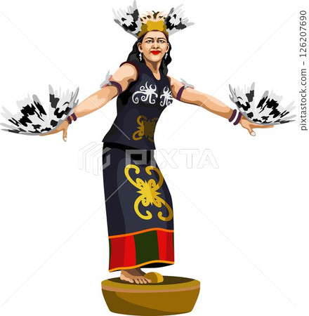 Dayak Kalimantan Indonesia Traditional Dancer Girl Dayak Kalimantan Indonesia Traditional Dancer Girl 126207690