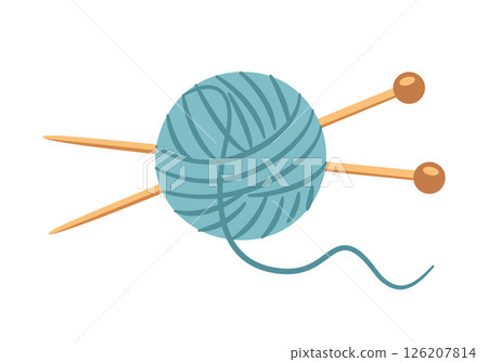 Knitting set, ball of yarn with knitting needles Knitting set, ball of yarn with knitting needles 126207814
