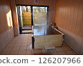 Hot spring, inn, bath, cypress, open-air bath, bathtub, hot water, spout, fruit forest 126207966