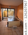 Hot spring, inn, bath, cypress, open-air bath, bathtub, hot water, spout, fruit forest 126207967
