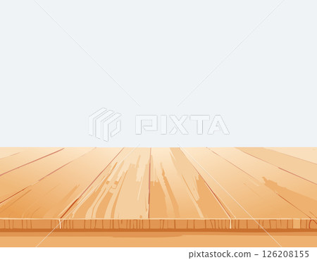 Stylized wooden planks arranged horizontally, featuring smooth shading and warm colors. This image uses a non-realistic, flat design and a white background, perfect for display content or packaging 126208155