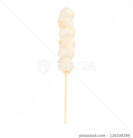 fish balls Grilled isolated on white background fish balls Grilled isolated on white background 126208299