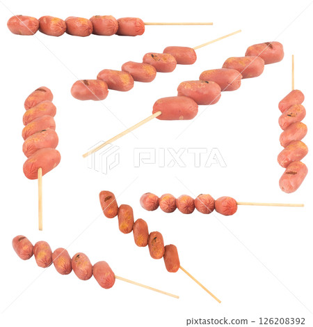 sausage thailand Grilled isolated on white background sausage thailand Grilled isolated on white background 126208392