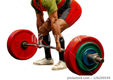 performing deadlift indian athlete in powerlifting competition isolated on white background performing deadlift indian athlete in powerlifting competition isolated on white background 126209549